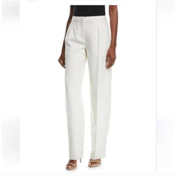 Narciso Rodriguez Pants - Narciso Rodriguez White High Waisted Pants Pleated Women's Size 2